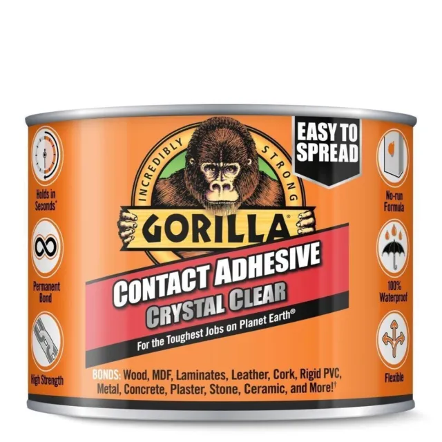 Gorilla Contact Adhesive Tin crystal clear fast-drying for all surfaces 250ml