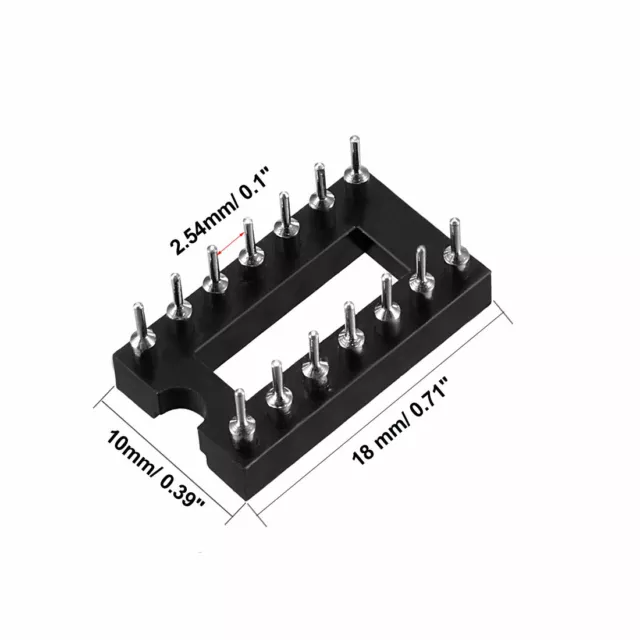 33pcs DIP IC Puce Prise Adaptateur Rond 14 Broche 2.54mm Pas Double 7.6 Pas 2