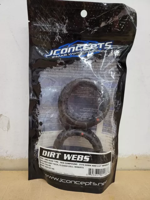 JCONCEPTS DIRT WEBS 2/4WD Rear Tire Red Compound fits 60mm & 2.4" Wheels 3103-08