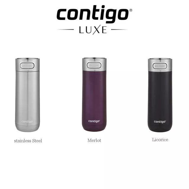 New Contigo Luxe Autoseal Travel Mug 354ml Coffee Flask BPA Free Thermos Save