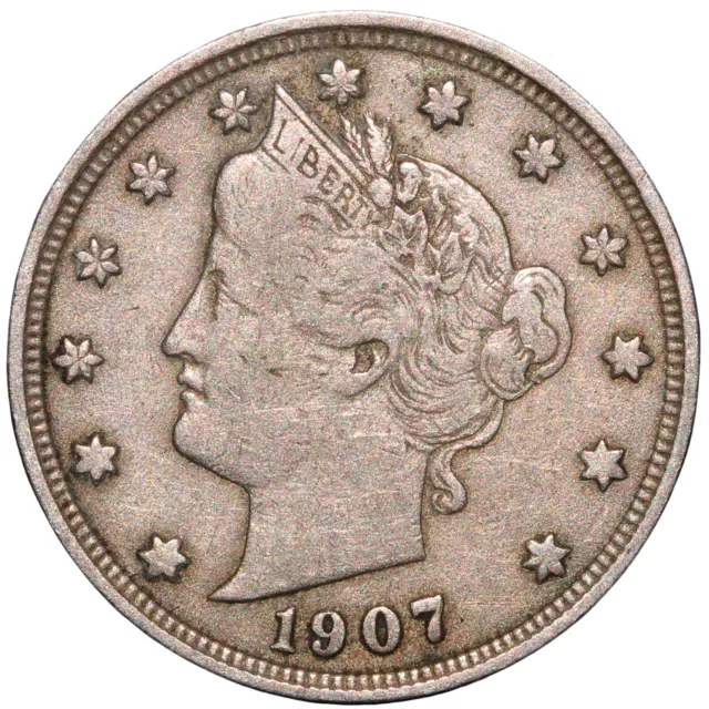 1907 USA Liberty Nickel 5 Cents Coin