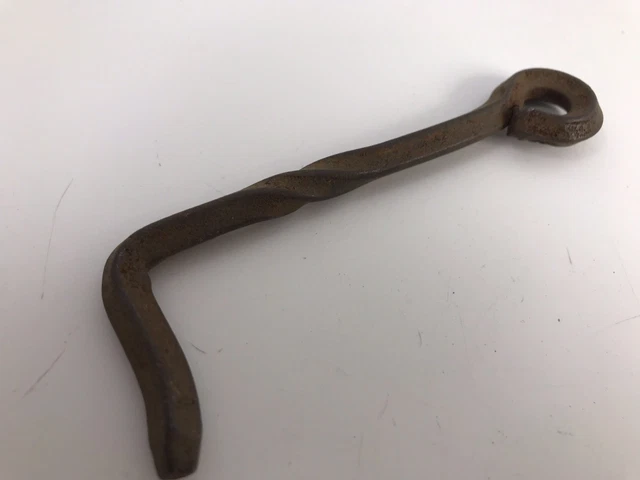 Antique/Vintage 4 Inch Hand Forged Twisted Gate, Door, Shed, Hook, Lock Or Latch 4