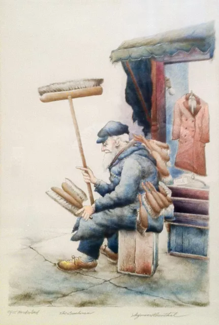 Seymour Rosenthal, The Brushman, Hand-Colored Lithograph, signed and numbered in