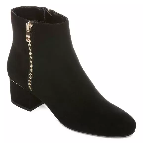 Liz Claiborne Womens Goldie Booties Block Heel Zip Black, Size: 8W MSRP $89 ()