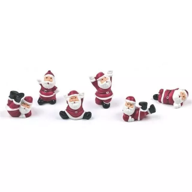 Santa Cake Topper Picks Plastic Cupcake Toppers Tumbling Xmas Decorations