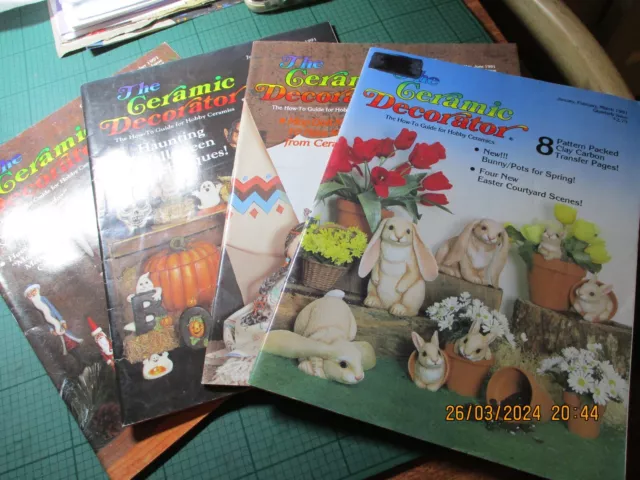 4 x VINTAGE DIE KERAMIK DEKORATOR MAGAZINE MIT KOHLENSTOFFEN