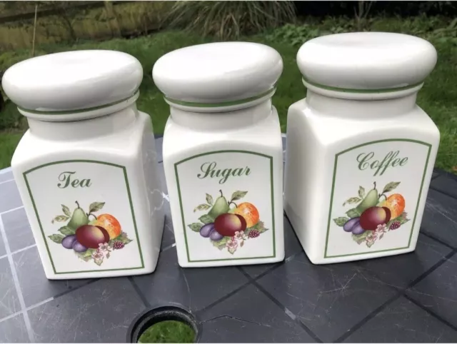 Johnson Brothers Fresh Fruit Ceramic Storage Jar Tea Coffee Suger