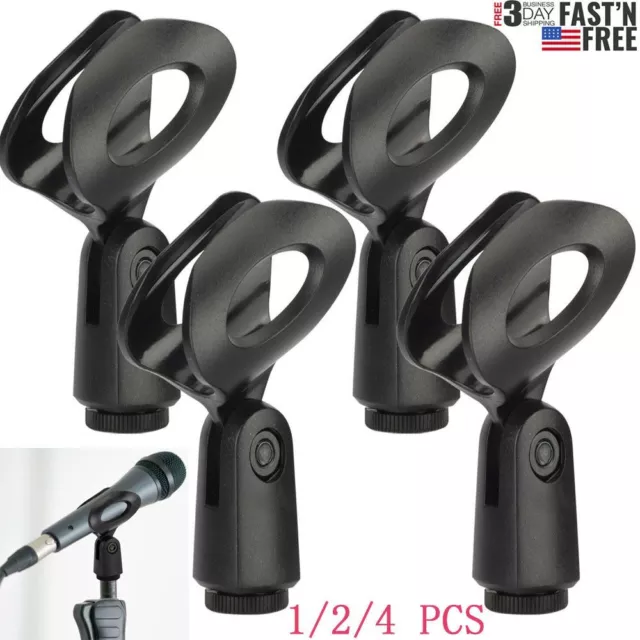 1-4x Black Universal Nut Adapter Microphone Clip Clamp Holder For Most Mic stand