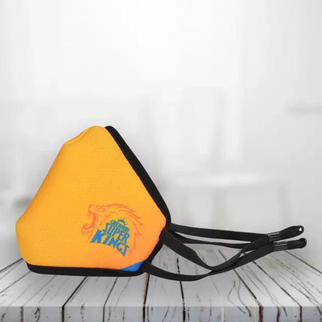 CHENNAI SUPER KINGS Face Mask Covering, CSK Official IPL Reusable Player, Yellow