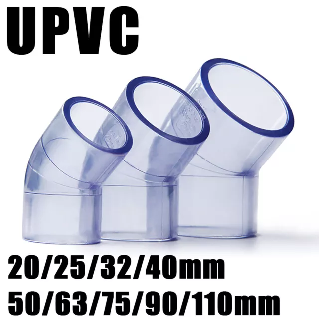 Tubo UPVC trasparente gomiti idraulico raccordi connettore frizione 20-110 mm