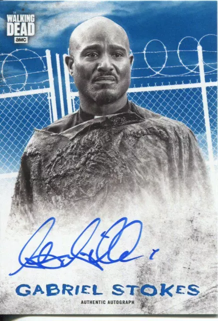 Walking Dead Hunters & Hunted Blue [50] Autograph Card Seth Gilliam as Gabriel