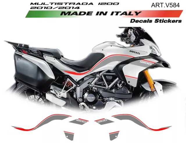 Kit Autocollant pour Moto Blanche - Ducati Multistrada 1200S 2010/2014