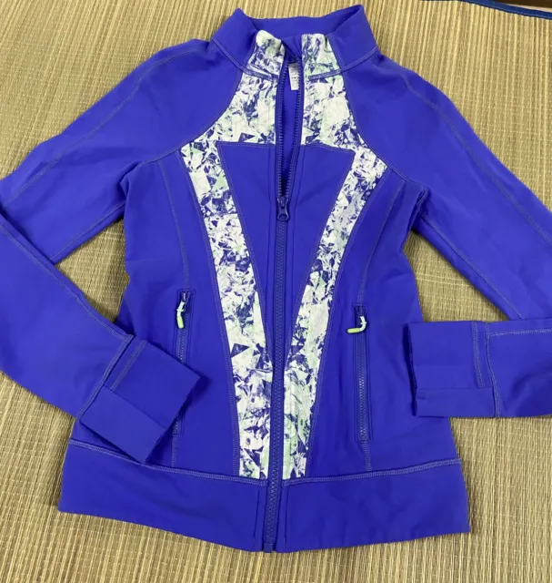 Girls Ivivva Lululemon Full Zip Jacket Sweatshirt Purple Stretch  Size 12
