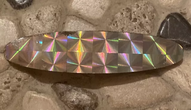 Disco Hologram Retro CLIP BARRETTE HAIR ACCESSORY SIGNED D.C. VINTAGE