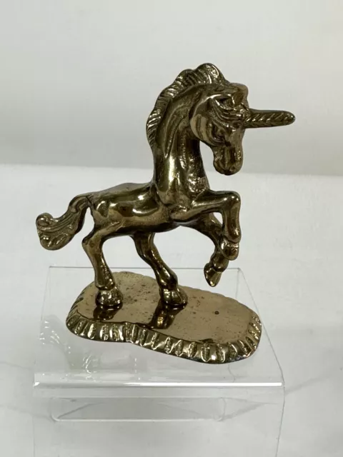 Vintage Brass Unicorn Figure 3 inch Figurine