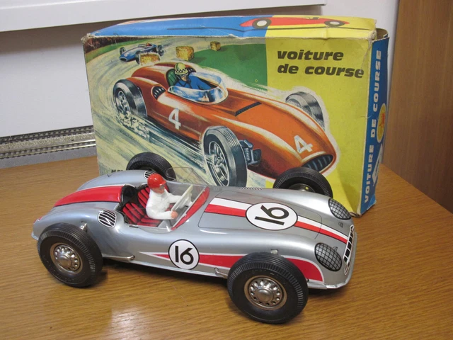 Joustra F - Voiture Futuriste Friction 1/24 - Bleu, Vitrage Opaque Noir - Bon état