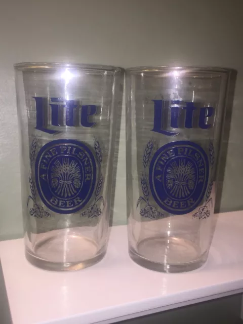 Lot de 2 verres à bière transparents vintage années 70-80 fines Pilsner À VOIR ! 3