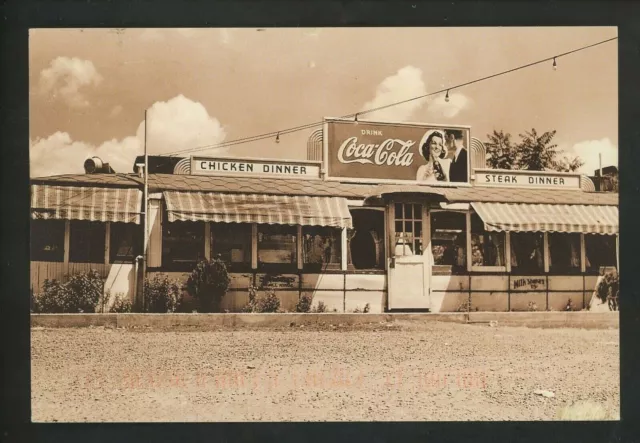 Coca Cola Coke postcard Advertising Restuarant store front