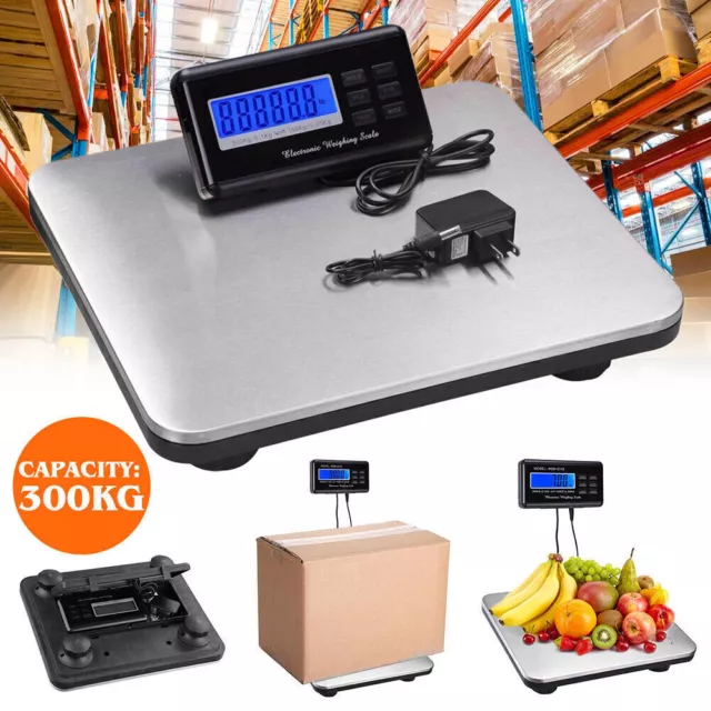 LCD AC Digital Floor Bench Scale Postal Platform Shipping 300kg 660lbs Weight