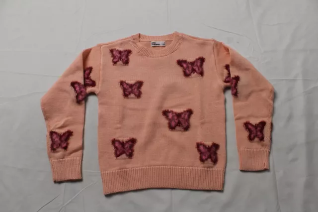 Epic Threads Girl's L/S Butterfly Pullover Sweater DM9 Apricot Sky Size 6 NWT