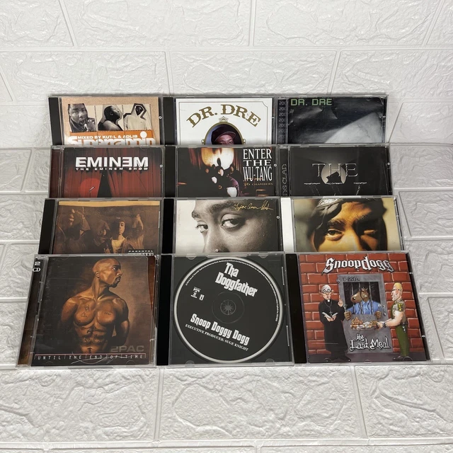 12 X VINTAGE Gangster Rap Hip-Hop CD Albums Dre Eminem Wu Tang 2pac