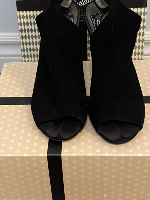 Vintage By Jeffrey Campbell booties Noreen 10 leather peep toe sling back Black 3