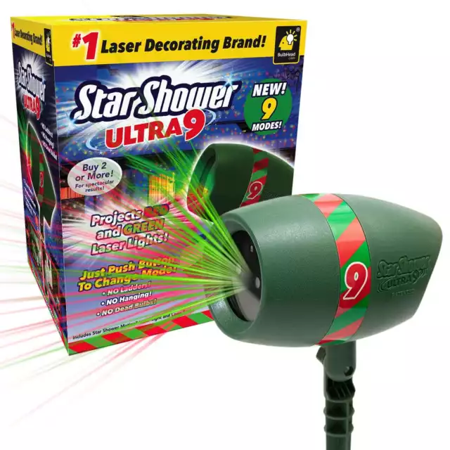 Star Shower Ultra 9 Outdoor Holiday Laser Light Show AS-SEEN-ON-TV, New 9 Modes