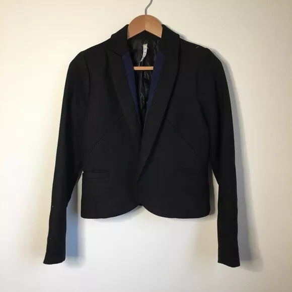 Willow & Clay Cropped blazer jacket Black Work Womens Size M