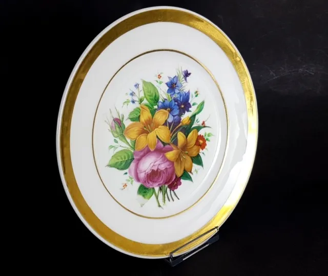 Porzellan Teller Blumen Schlesien um 1850 - 1880 AL419 3