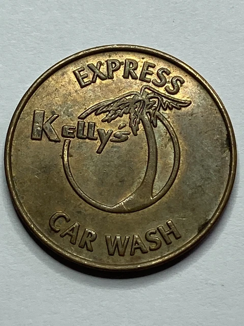 SCARCE KELLY'S EXPRESS CAR WASH TOKEN PALM TREE STOCKTON CALIFORNIA OBSOLETE rj1