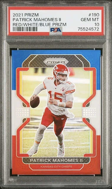 2021 Panini Prizm Red White Blue Patrick Mahomes II Chiefs #190 PSA 10 Gem Mint