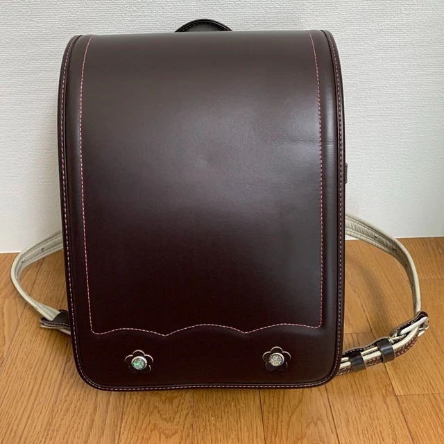 Ransel Randoseru Zaino Giapponese In Pelle PU Per Ragazzi: Leggero, Con Chiusura Automatica E Riflettori - Marrone (34x26x20cm)