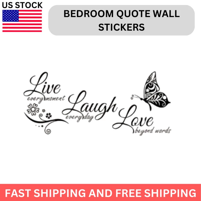 Live Laugh Love Bedroom Quote Wall Stickers Art Room Removable Decals DIY Decor