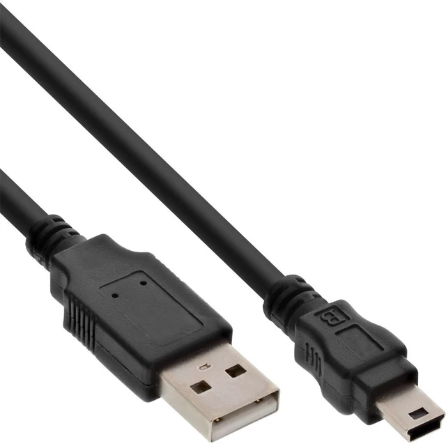 3x InLine® USB 2.0 Mini-Kabel, USB A Stecker an Mini-B Stecker (5pol.) schwarz 0