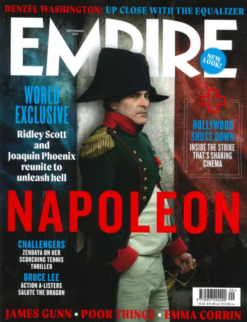Empire Magazine: Ridley Scott's Napoleon, Joaquin Phoenix, Zendaya, Sept 2023