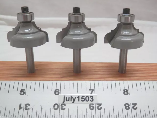 (3) NEW  3/16" R Classical Ogee Edge Profile Carbide Tip Router Bit qw
