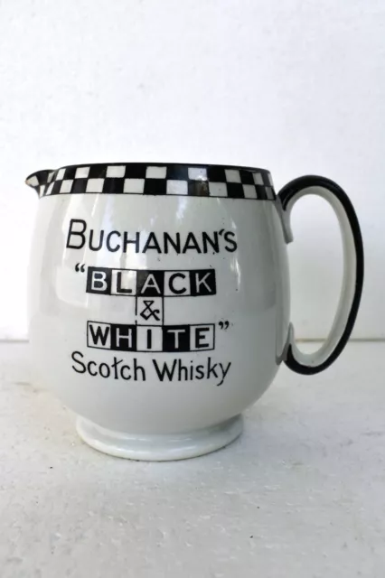 Vintage Un Buchanan Noir et Blanc Whisky Publicité Eau BAR Pub Cruche England "