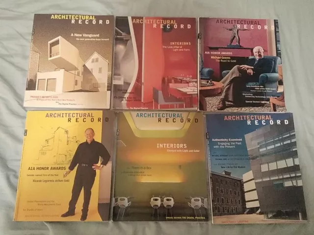 Vintage Architectural Record Magazine Lot Of 6 2000-2001 Architect Housing Homes