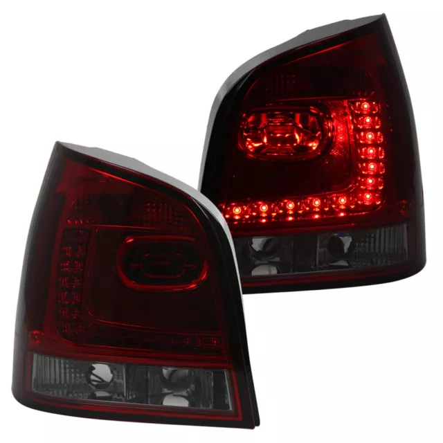 LED Rückleuchten Klarglas Set für VW Polo 9N Bj. 01-05 Rot/Smoke