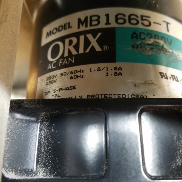 Orix MB1665-T Centrifugal Blower, 50/60Hz, 200-230Vac, 3 Phase - USED 2