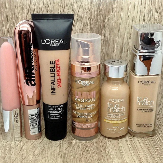 LOT L OREAL FOND DE TEINT MASCARA GLOSS 6 PRODUITS voir descriptif