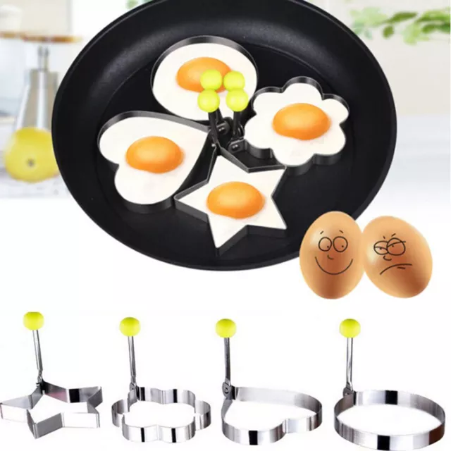 Cooking Kitchen Tool Stainless Steel Fried Egg Shape Ring Pancake Mould Mold New 2