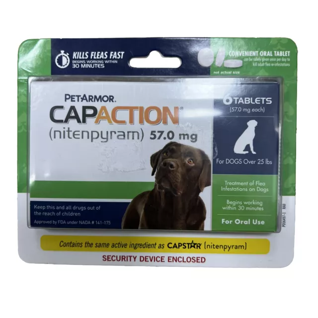 Pet Armor Capaction Oral Flea Treatment for Medium & Large Dogs  25 lbs 05/2026