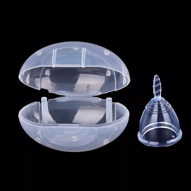 Reusable Medical Silicone Soft Transparent Menstrual Period Cup W/ Travel Case ♬ 3