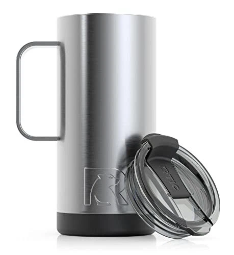 16 Oz Coffee Travel Mug With Lid And Handle Stainless Steel Vacuuminsulated Mugs