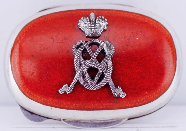 Cuscinetto Russ Faberge Portapillole Argento Smalto per Empress Maria Feodorovna