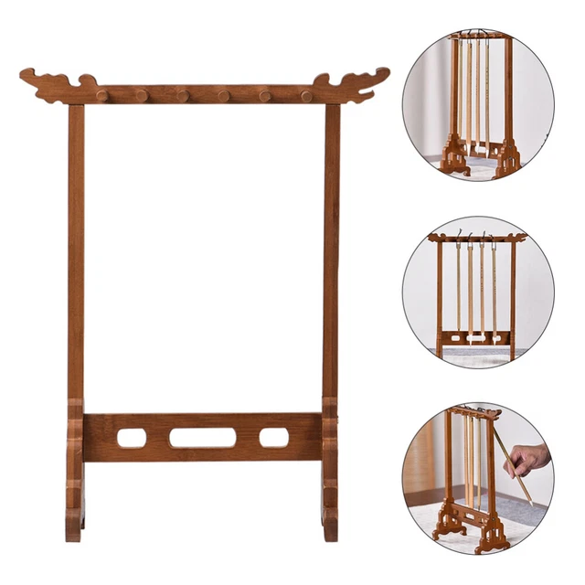 Porte-Pinceaux Calligraphie Chinois En Bois - Support Élégant Pour Pinceaux D'Écriture - 15 Cm