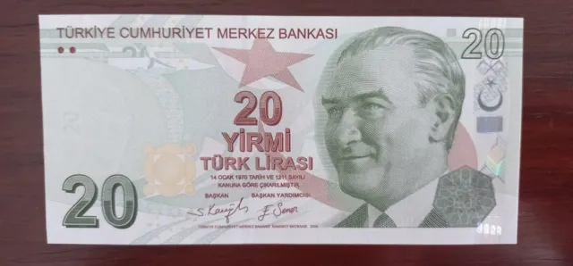 Turkey nota  20 liras 2020 unc