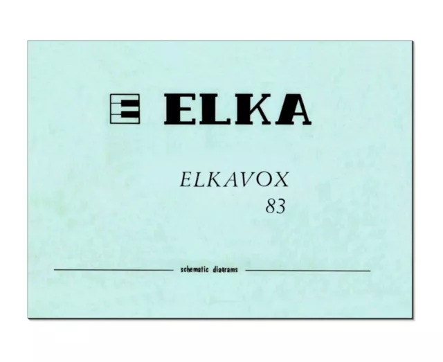 ELKA ELKAVOX 83 Schematic Diagram - Service Manual repair - Schaltplan 48 pages