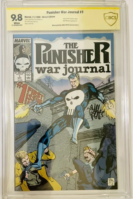 Punisher War Journal #1 CBCS 9.8 NM+ Newsstand Signed SS by Carl Potts 1988
